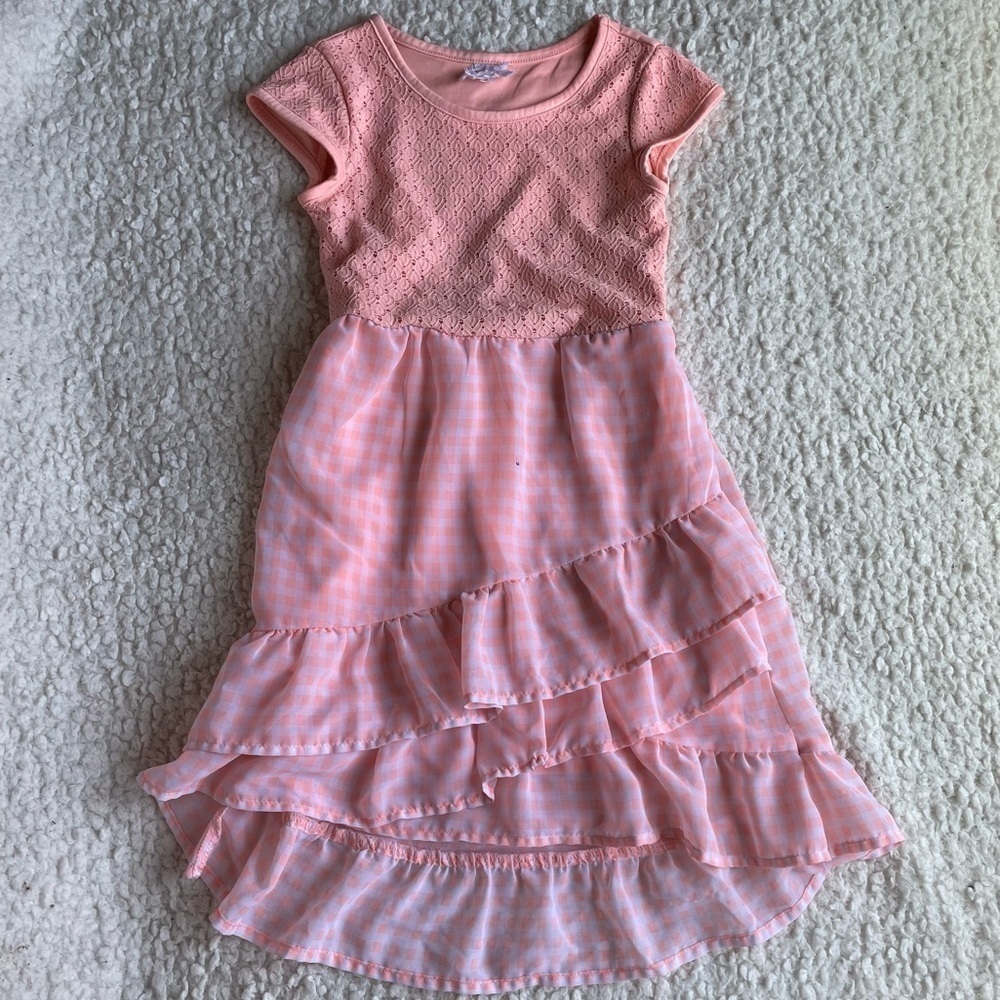 𝅺GIRLS Peach / Orange Ruffle Dress
